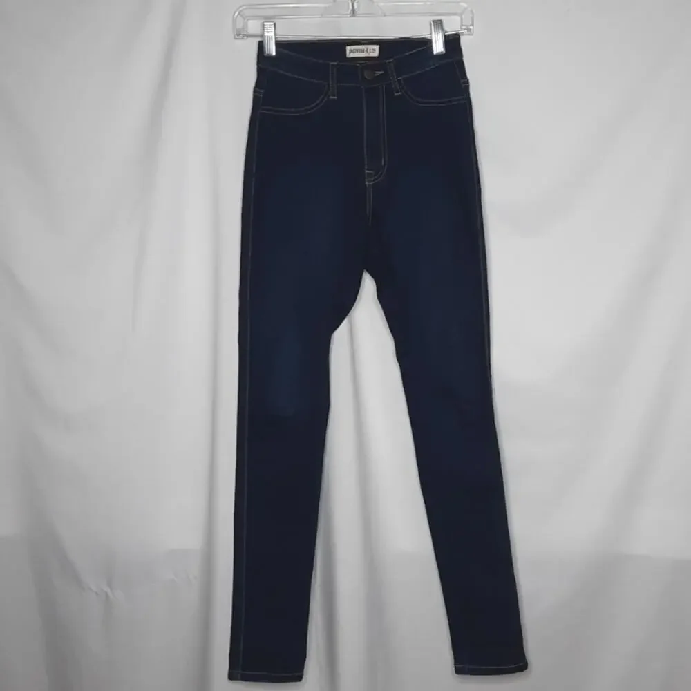 Denim4Us Women's High Rise Skinny Jeans Dark Wash Jr3